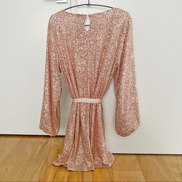 Mint Julep midnight in Paris rose gold sequin dress - Picture 3 of 4